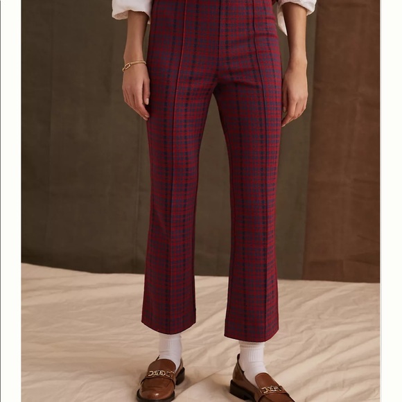 Anthropologie Maeve The Margot Kick Flare Pants EUC XL Plaid Pull on SOLD OUT! - Picture 4 of 8